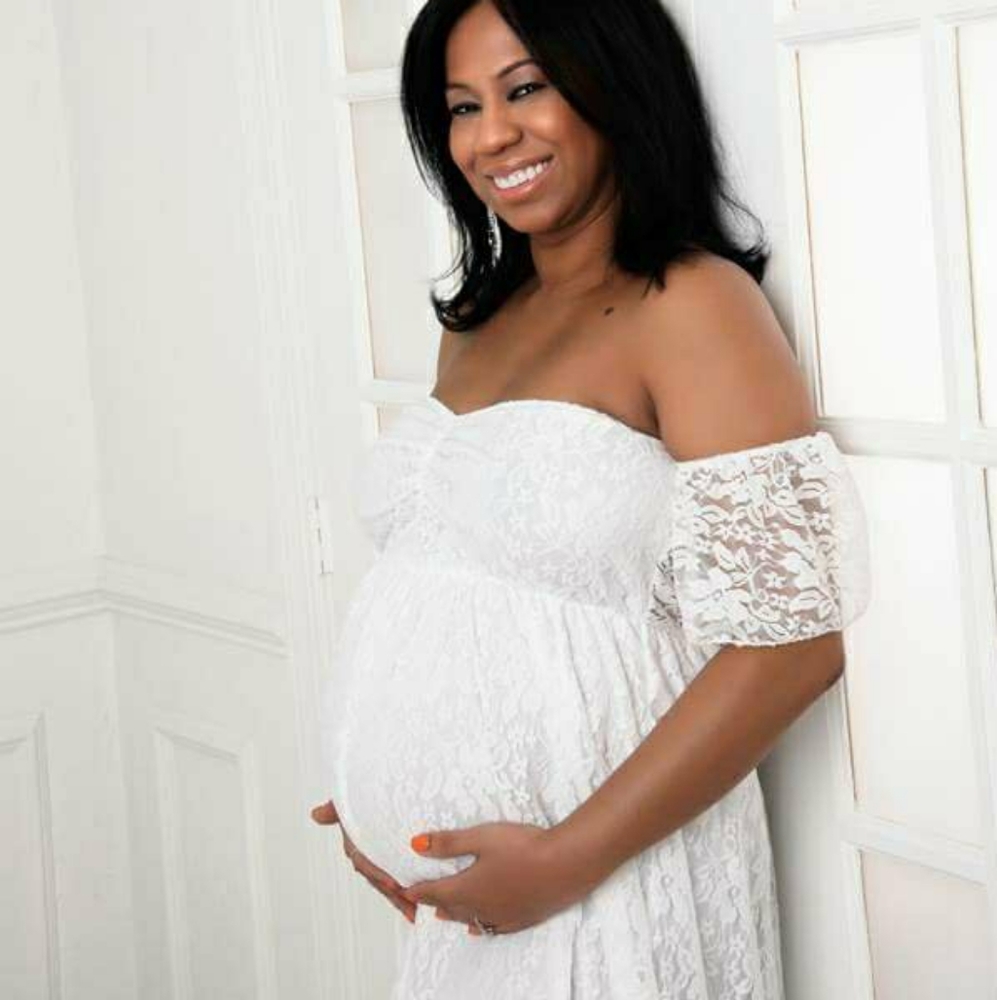 White maternity dress